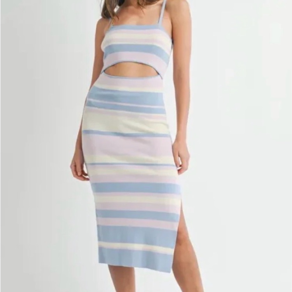 Mable striped knit midi dress